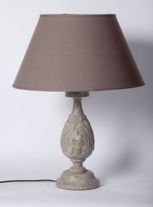 French Wooden Lampbase Shade Distressed Le Forge